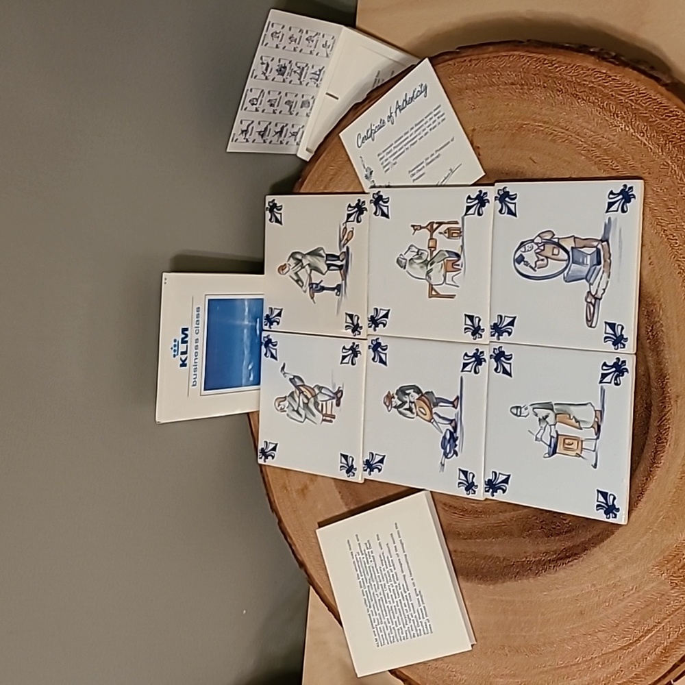 NWT Vintage KLM Delft business class tile collection